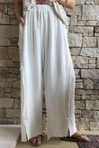 Rustic Nature Bubble Cotton Split Kick Pant White